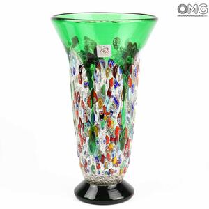 2160 ORIGINALMURANOGLASS Ваза Зелёный плющ из муранского стекла 14 см