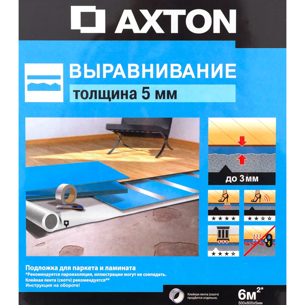 Подложка Axton XPS 5 мм 6 м2 17340378 STLM-2060232  - Вид №12