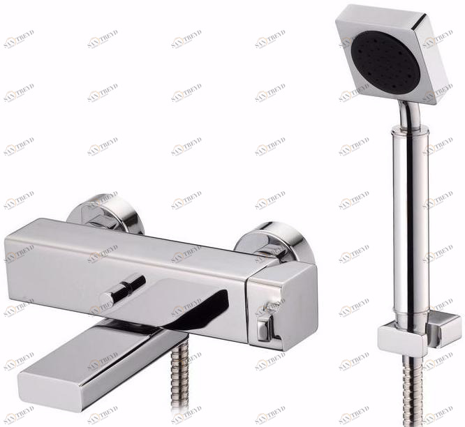 JUSTIME Смеситель для ванны на 2 отверстия из хромированной латуни с ручным душем Mark ii 7909-94-81cp