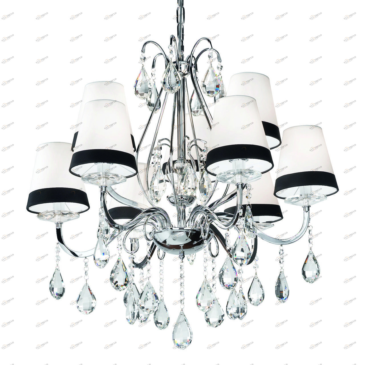Люстра дизайнерская Sorted белая с черным Domus SP9 IDEAL LUX ДИЗАЙНЕРСКИЕ, DOMUS 057331 Белый 