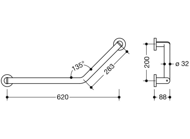 900.22.30140 угловая ручка HEWI System 900 - Вид №1