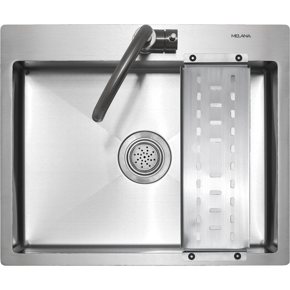 Мойка R6050HK MELANA ProfLine 3,0/200 САТИН врезная прямоугольная в комплекте с коландером MLN-R6050HK+коландер