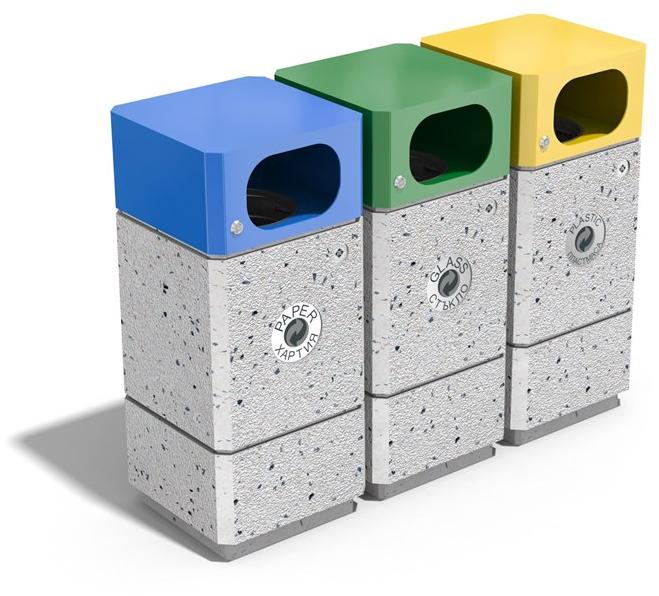 ENCHO ENCHEV - ETE Бетонный мусорный бак для раздельного сбора мусора sun-id-1385012 - Вид №1