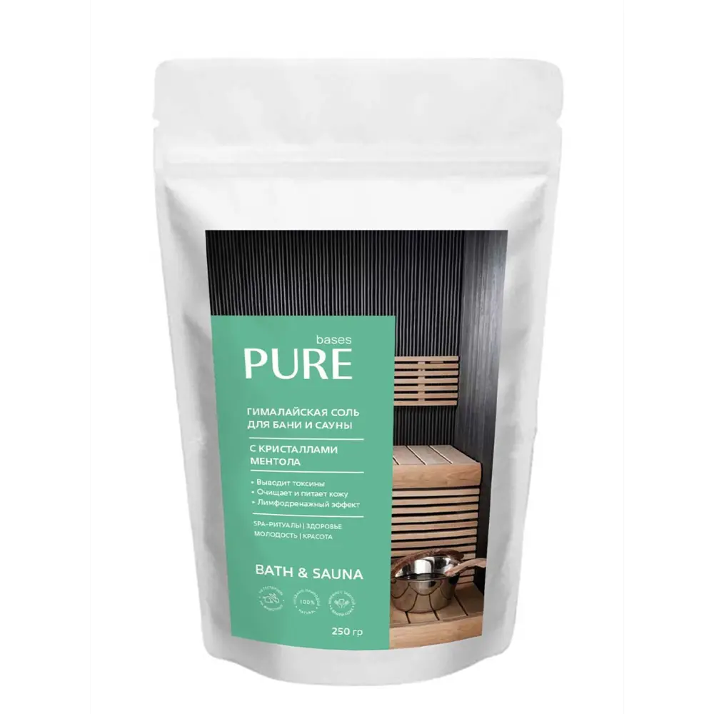 Гималайская соль для ванны Pure Basis "Ментол" 250 г 84493044 STLM-2172124 PURE BASES 