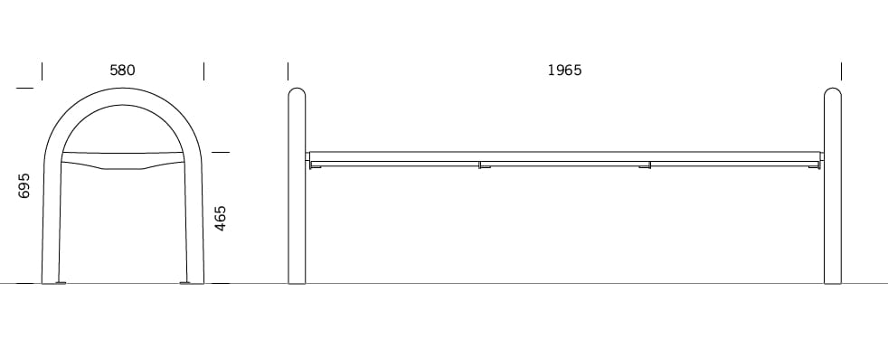 Скамья из нержавеющей стали с подлокотниками BENKERT BANKE Siardo ARCH-00146879 - Вид №2