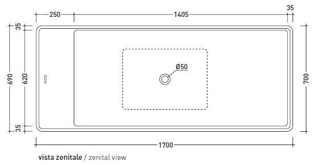 Ceramica Flaminia Ванна Pietraluce® Wash Mw170 - Вид №3
