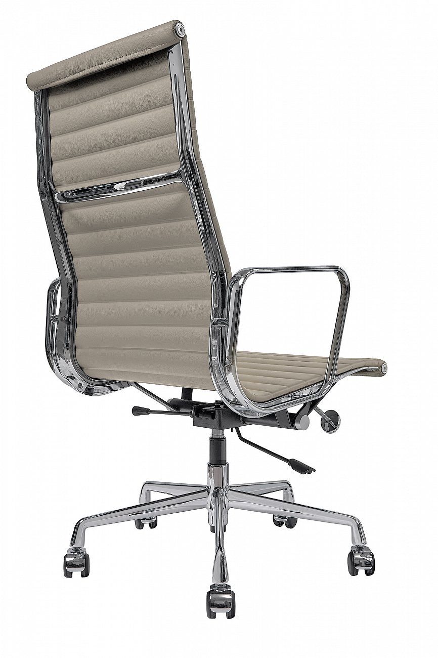 Кресло офисное кожаное 104х58 см серое Eames Style Ribbed Office Chair EA 119 SOHO DESIGN ДИЗАЙНЕРСКИЕ 00-3886260 Серый  - Вид №4
