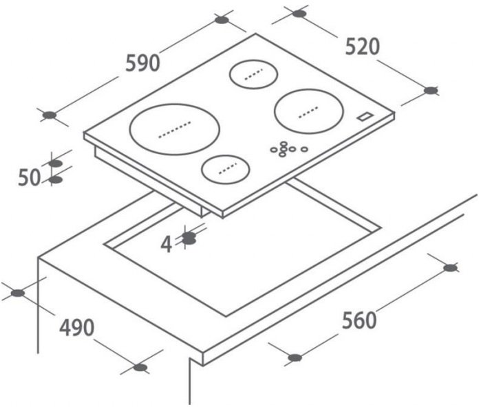 8115539 Электрическая варочная поверхность Candy CH64CCW STDN-0147053 - Вид №4