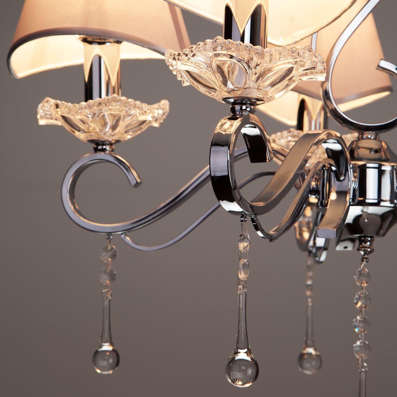 Подвесная люстра Eurosvet Kelly 10085/5 хром/прозрачный хрусталь Strotskis EUROSVET KELLY 187476 Серебро - Вид №1