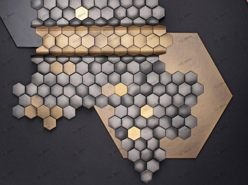 DE CASTELLI Мозаика из латуни Demosaic sun-id-1405006