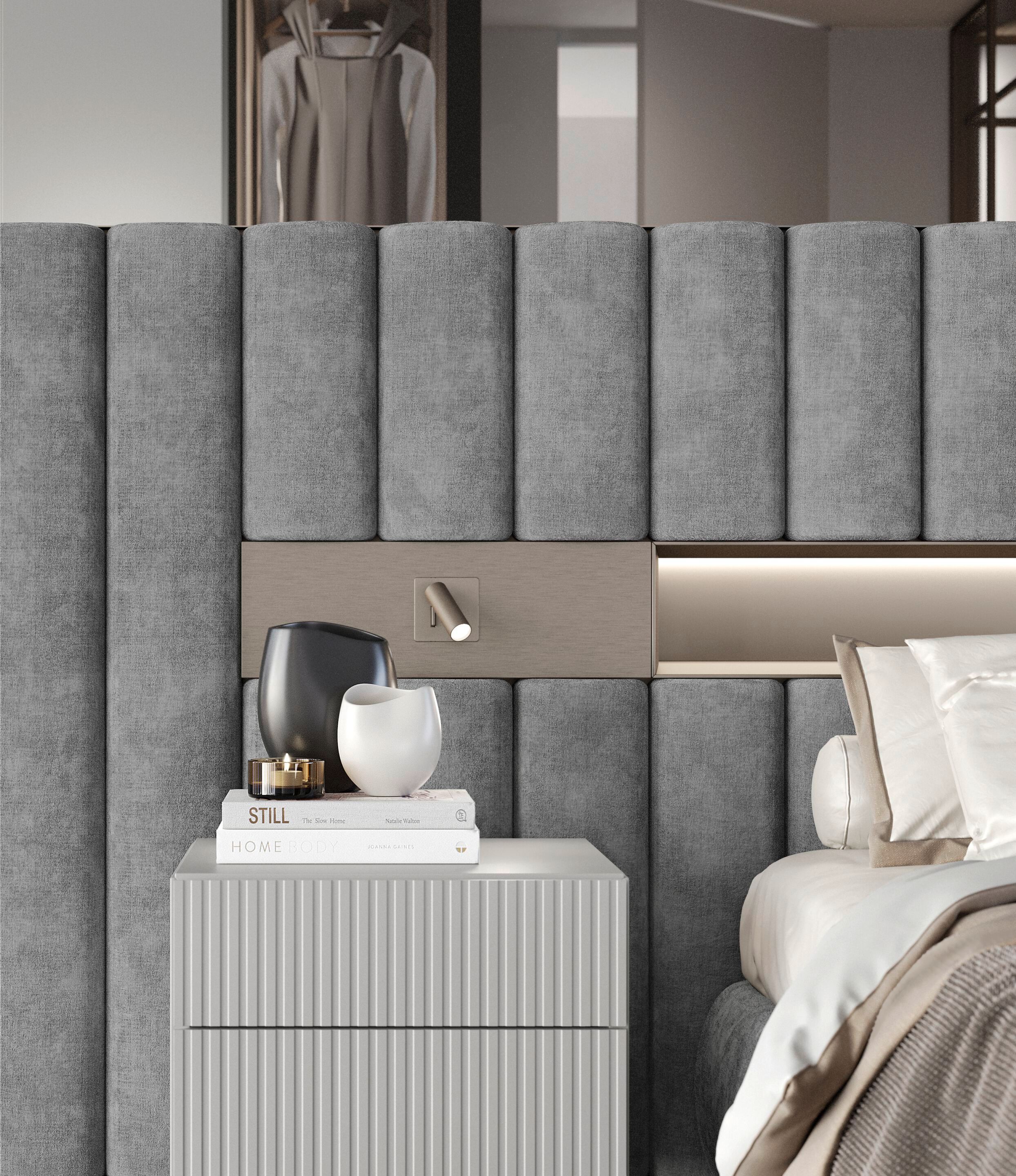 Двуспальная мягкая кровать из ткани Olivieri дресс-код ARCH-00076369 - Вид №12