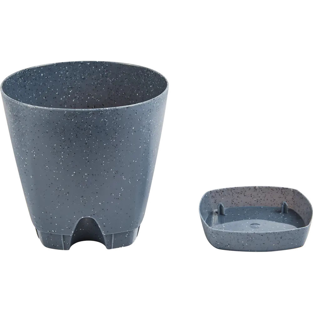 Горшок цветочный Ingreen Stone ø17 h16.5 см v2.5 л пластик темный серый STLM-2166489 - Вид №1