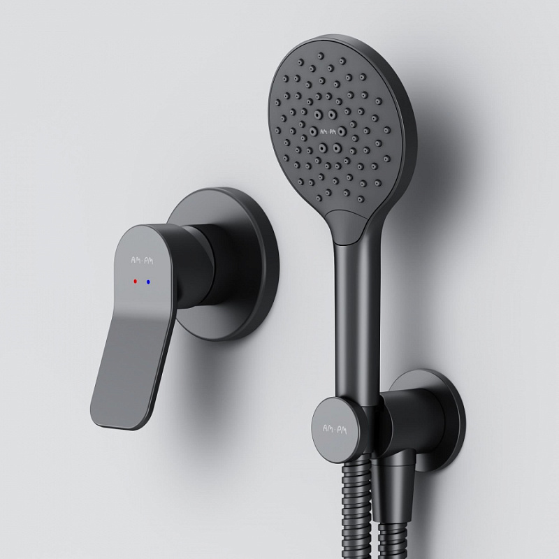 FB85A2H022 набор: см-ль д/душа душевой набор ( ручн.душ 120 мм 3 режима) шланговое присоед AM.PM X-Joy  - Вид №2