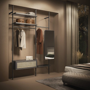 Модульный книжный шкаф с креплением пол-потолок