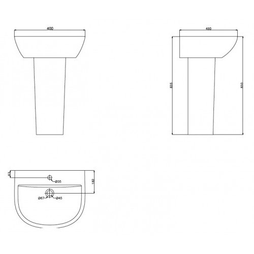 42911 Подвесная раковина настенная овальная  Zero белая Santreyd - Вид №1