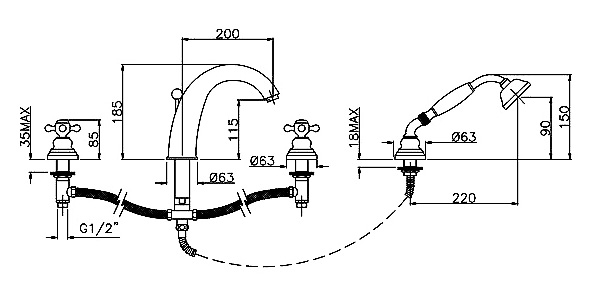 1240012D0oro Смеситель Gattoni Vivaldi Santreyd - Вид №1