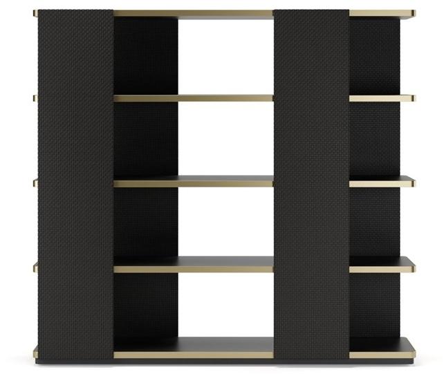 SM Living Couture Открытый книжный шкаф из лакированного дерева и кожи Couture Ofc_03 - Вид №1
