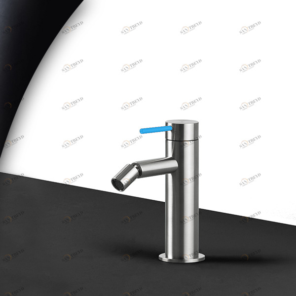 Смеситель для биде сталь матовая с синей ручкой Toki Radomonte TKI4SCIL16