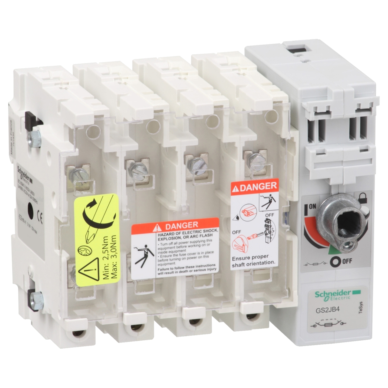 GS2JB4 Рубильник с предохранителем GS 100А 4P, A4 Schneider Electric TeSys 