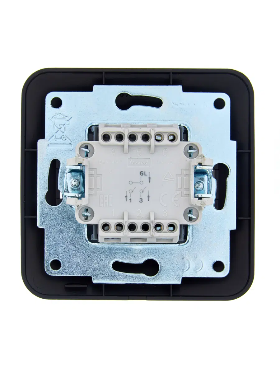 ASTI Выключатель двойной чёрный бархат LEZARD 7081-4242-101 - Вид №1