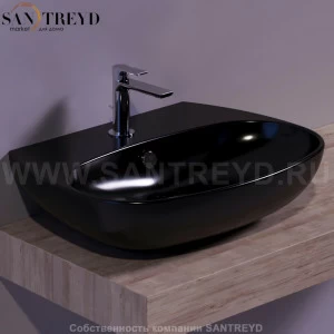 VI10NERO Подвесная раковина настенная овальная Simas Vignoni черная