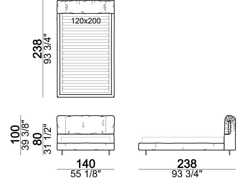Двуспальная кровать с мягким изголовьем Arketipo CRAZY DREAM ARCH-00076856 - Вид №5