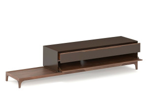 Деревянный шкаф для телевизора с выдвижным ящиком и откидной дверью