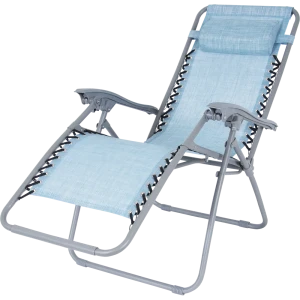 Шезлонг Бриз 165х110х65 см сталь/текстиль голубой