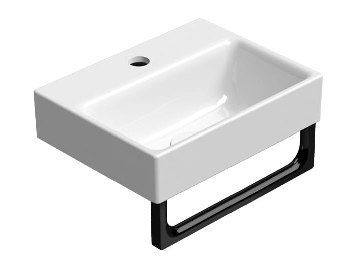 Керамическая подвесная прямоугольная раковина с переливом GSI ceramica Nubes ARCH-00080872 - Вид №5