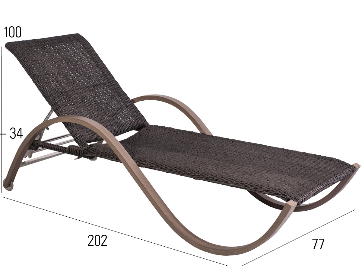 68.00.0391 Лежак Bow Twist черный / серый камень Mbm - Вид №2
