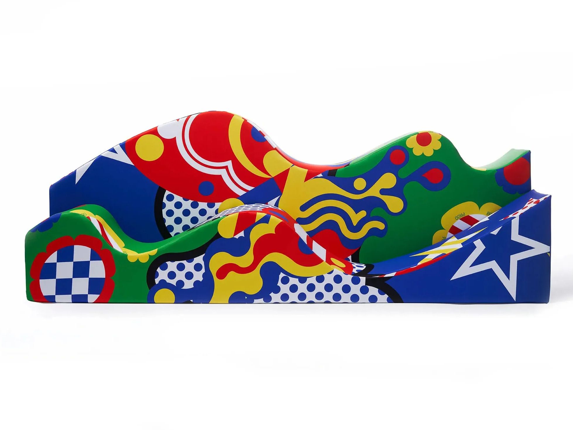 Многоцветная ткань из полиамида и спандекса Poltronova бабочка, луг и небо ARCH-00141444 - Вид №1