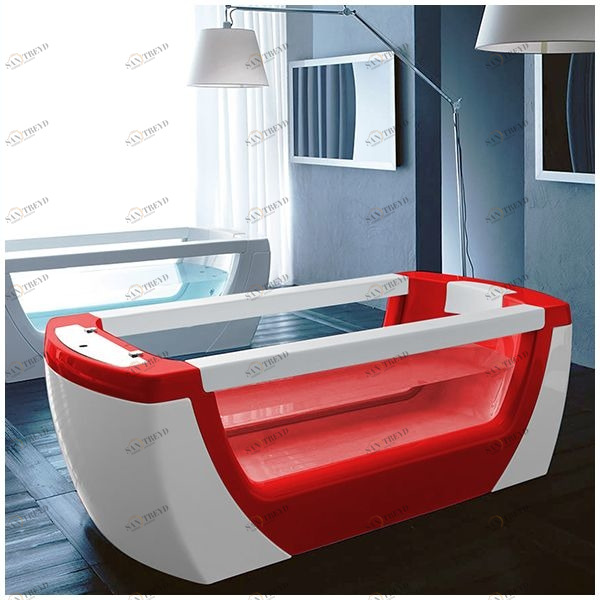 Ванна Gruppo treesse Vision VTL-V1381-K красная стеклянная прозрачная VTLV1381K