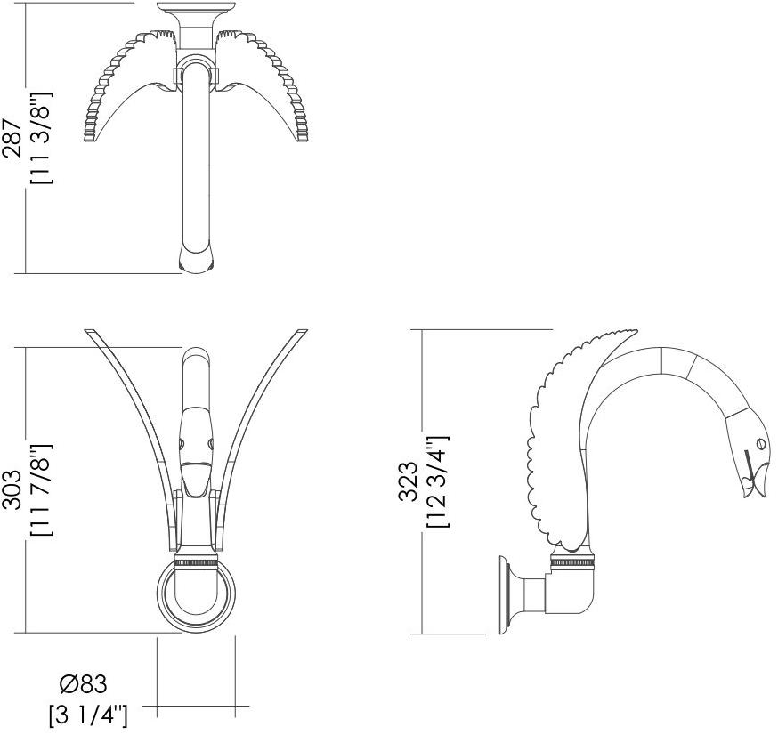 Devon&Devon Стенной излив Swan Exc-sw111 - Вид №1