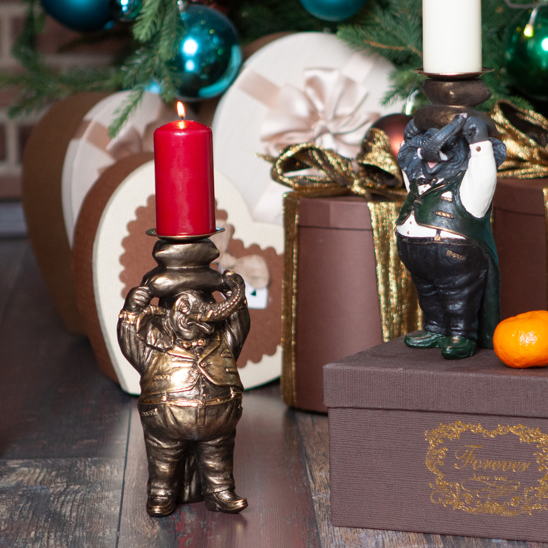 22650 Подсвечник Слон Мистер Твистер Бронза BOGACHO 4627174555424 - Вид №6
