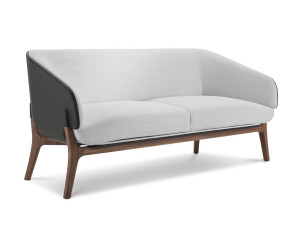 2-местный диван из ткани и кожи