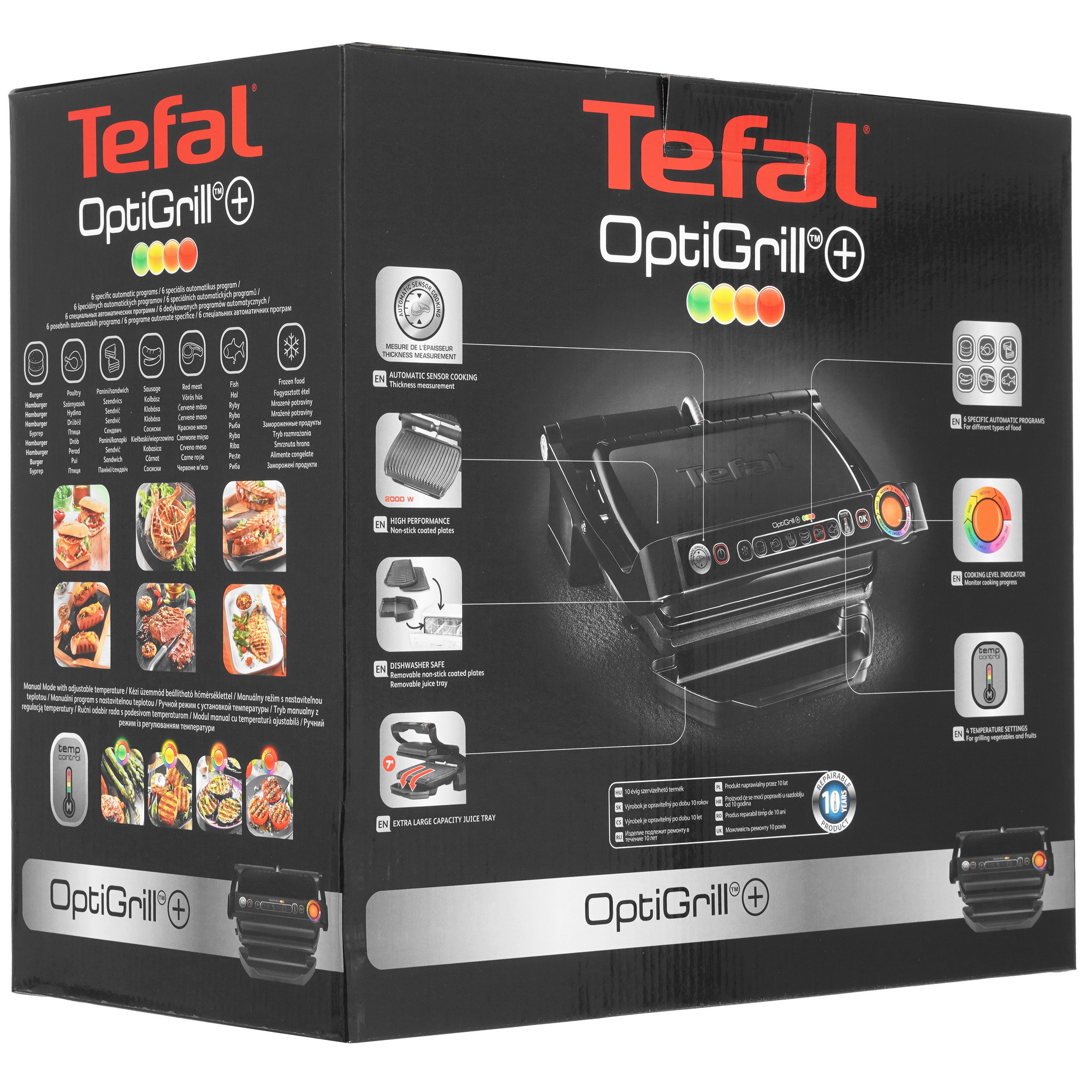 8128188 Гриль Tefal GC712834 Optigrill+ черный STDN-0066364 - Вид №8