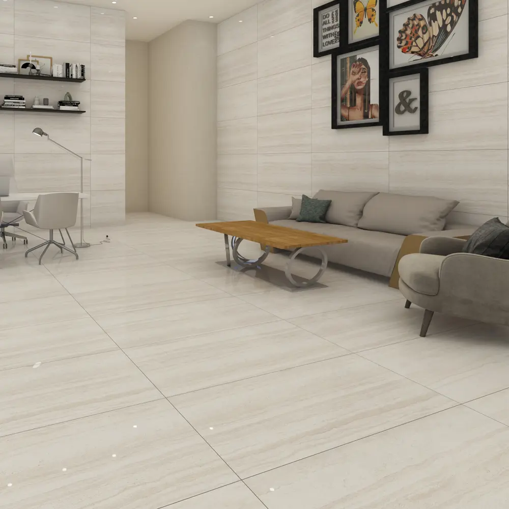 Керамогранит LEOPARD Travertino Crema 120×60 см - бежевый для пола и стен 89356612 STLM-1486168