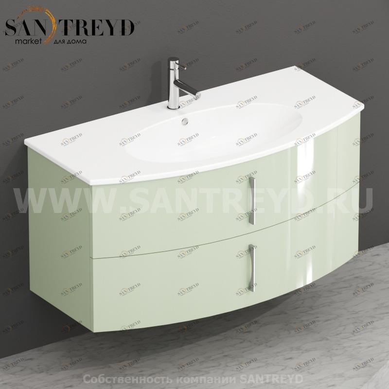 MDMC10Y004 Тумба с двумя ящиками 100 см зеленая Globo 4ALL Италия Ceramica Globo