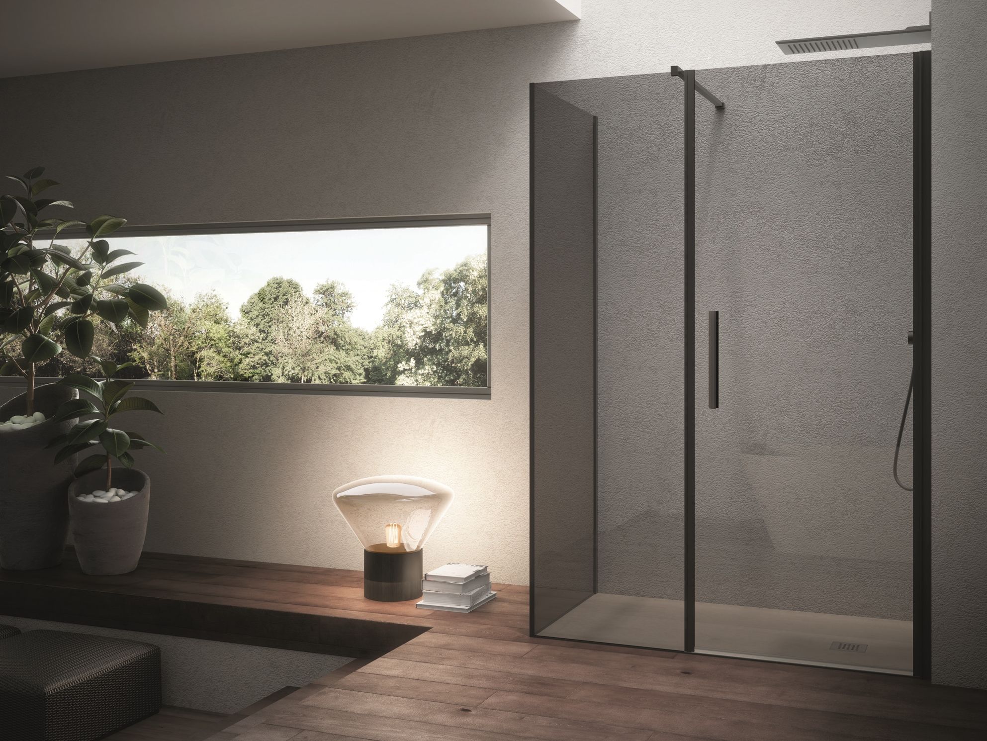 Стеклянная прямоугольная угловая душевая кабина DISENIA свет ARCH-00091923 - Вид №1