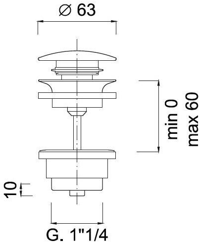 Rubinetteria Giulini Слив для умывальника Ego F5105l - Вид №1