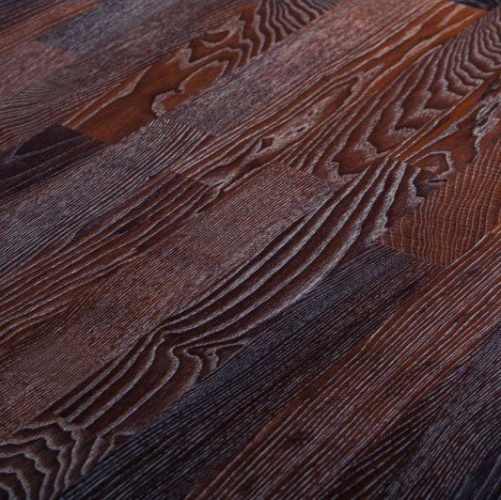 Паркетная доска GreenLine Effect Термо Темный Термоясень Натур с брашью (Текстурированная) 2200х186 мм 1900200004 - Вид №1