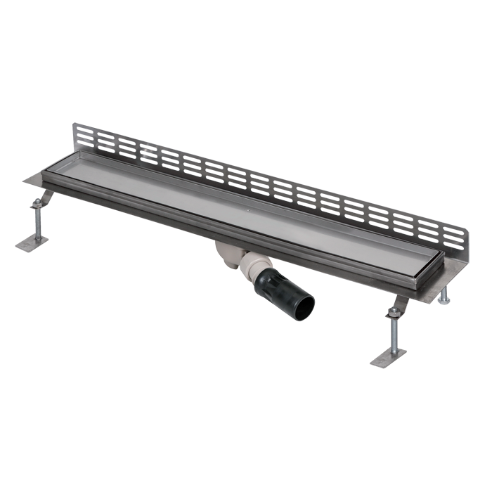 69160 Нержавеющий водоотводящий желоб под плитку, к стене, длина 1150 мм SANELA 