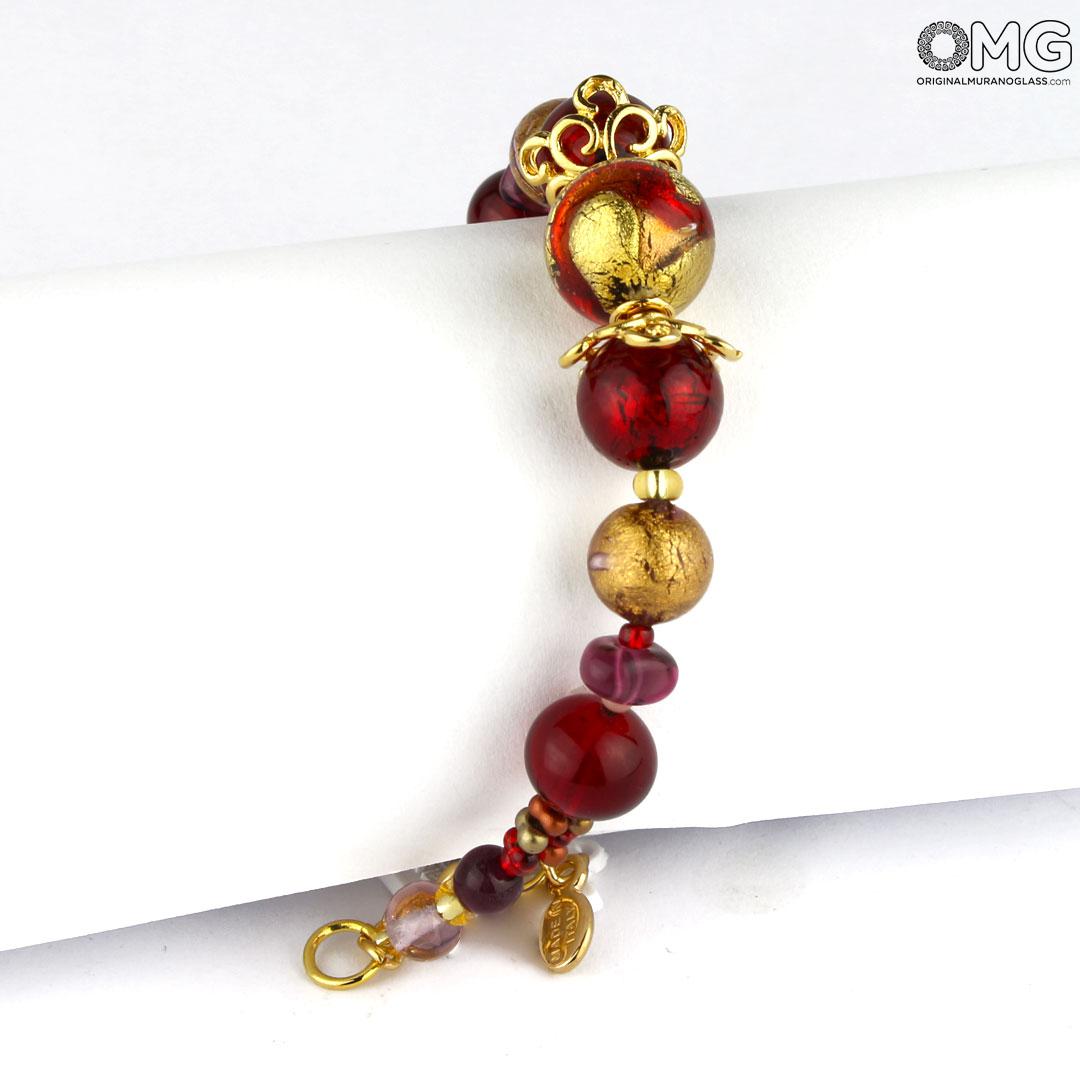3479 ORIGINALMURANOGLASS Браслет Сесилия - золото - муранское стекло Original Murano Glass OMG 18 см  - Вид №1