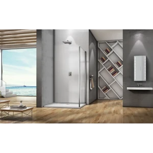 Боковая панель для душа Spirit 100x190см профиль хромированный стекло прозрачное 4мм