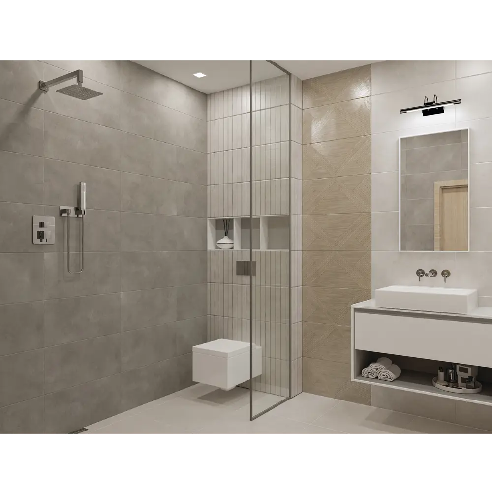 Плитка настенная Azori Cemento Shadow 31.5×63 см бетон матовый темно-серый 89404305 STLM-1570484 - Вид №5