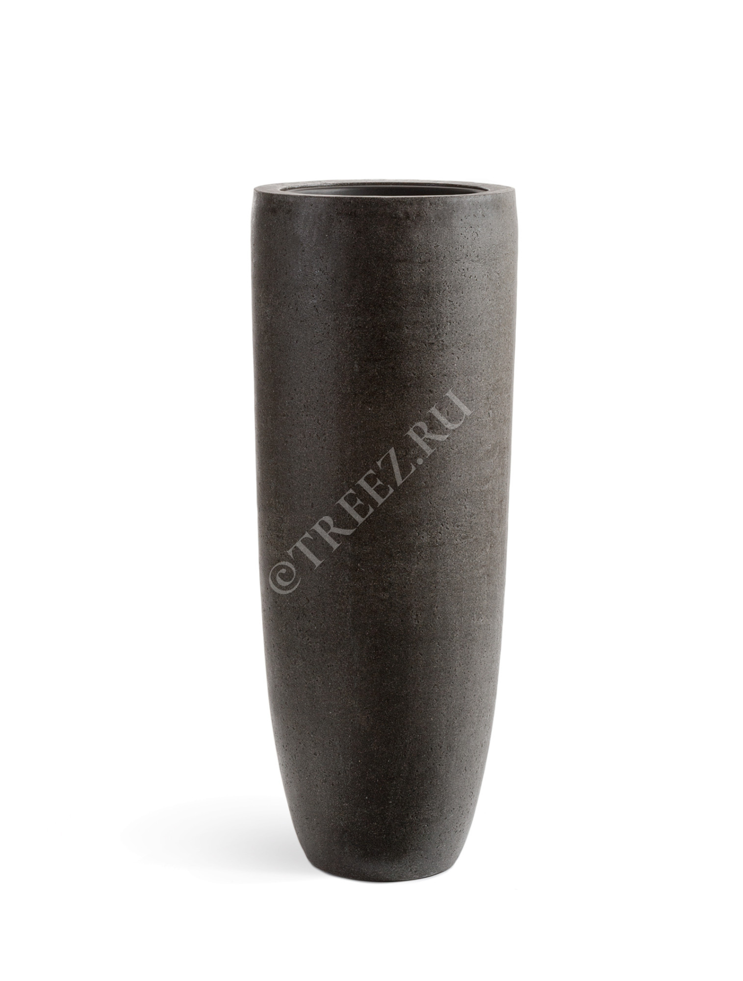 41.3317-01-001-GR-120 Кашпо  Effectory - серия Stone - Высокий конус - Тёмно-серый камень Цветочная коллекция 