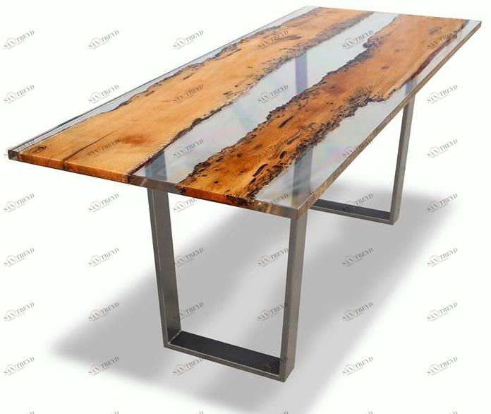 Прямоугольный обеденный стол из массива дерева Lebrìc design - legno e resina Santreyd sun-id-1425879