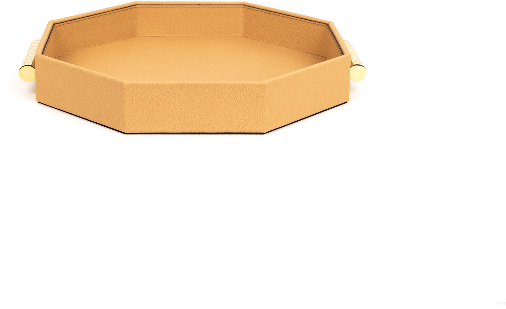 Восьмиугольный поднос Grace - 30X30 см/металлическая_хромированная/тканая кожа_кремовая