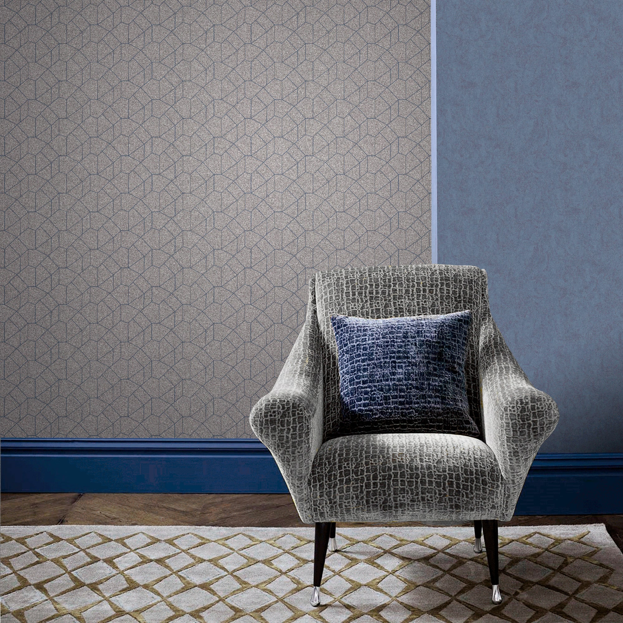 83211539 Обои флизелиновые Erismann серые 1.06 м 12039-30 Carat Santreyd - Вид №3