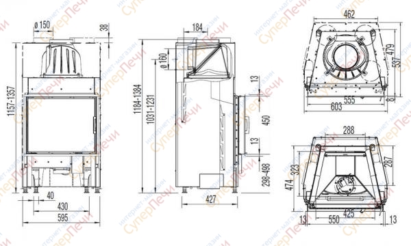 Каминная топка Austroflamm 65х45 K 1577 - Вид №1
